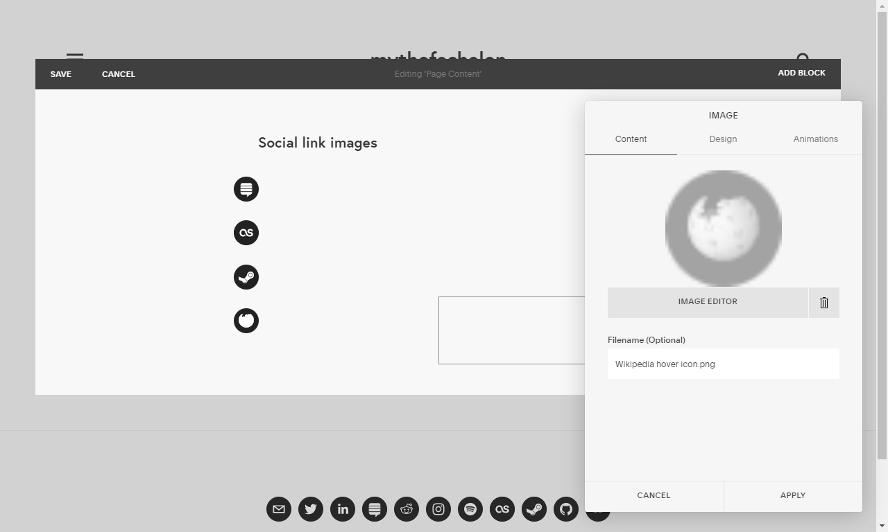 How to make custom Squarespace Tudor social links — mythofechelon